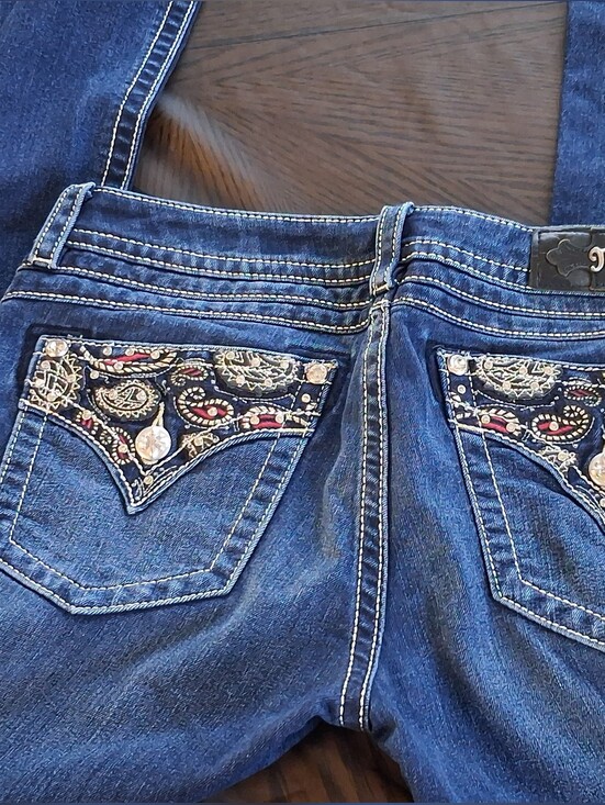 Miss Me Denim - Miss Me Dark Blue Bootcut Jeans with Embroidered Back Pockets